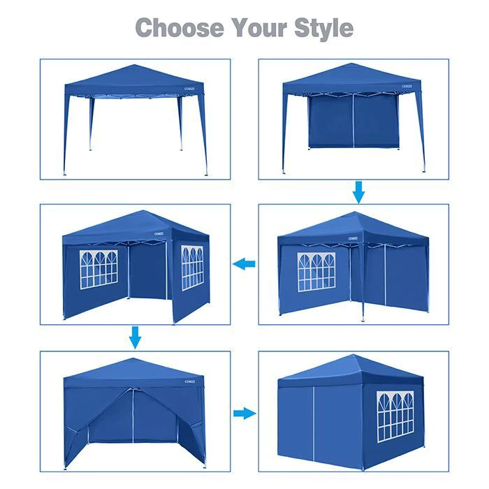 Cheap Goat Tents COBIZI Shade Shelter Portable Tent Pavilion Gazebo Right Angle Folding Shed 4 Side Tent Panels Picnic  Waterproof Canopy Cover Tents 